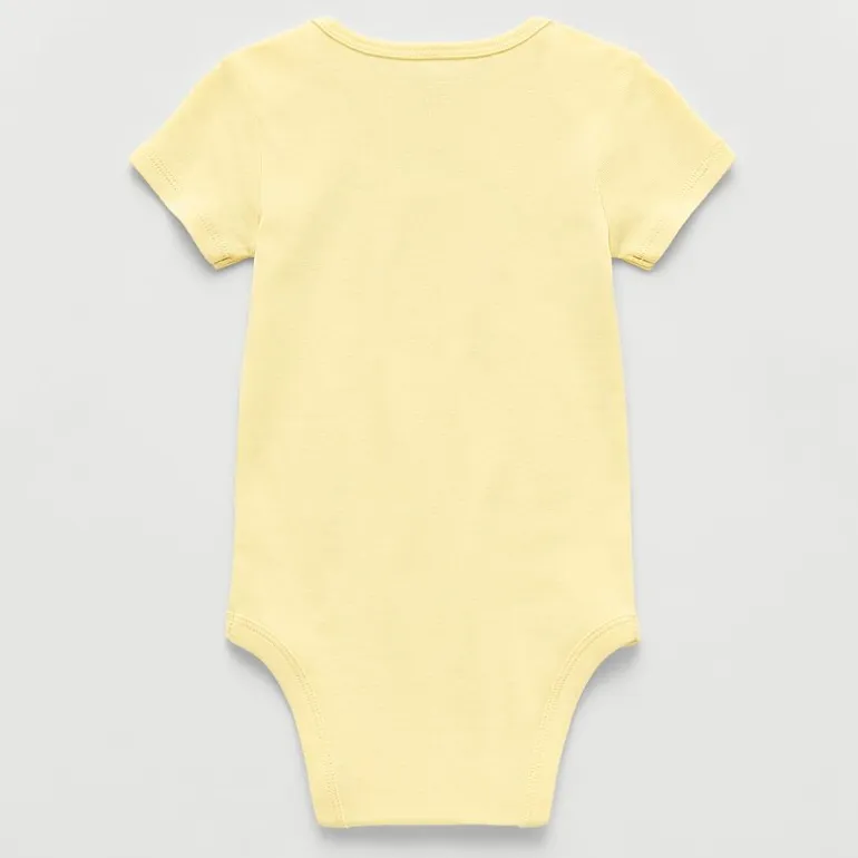 Okie Dokie Baby Boys Round Neck Short Sleeve Rib Bodysuit