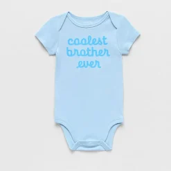 Okie Dokie Baby Boys Round Neck Short Sleeve Rib Bodysuit