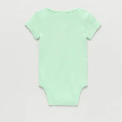 Okie Dokie Baby Boys Round Neck Short Sleeve Rib Bodysuit