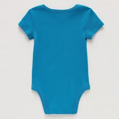 Okie Dokie Baby Boys Round Neck Short Sleeve Rib Bodysuit