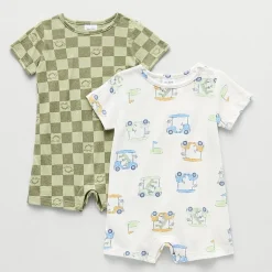 Okie Dokie Baby Boys Short Sleeve 2-pc. Romper