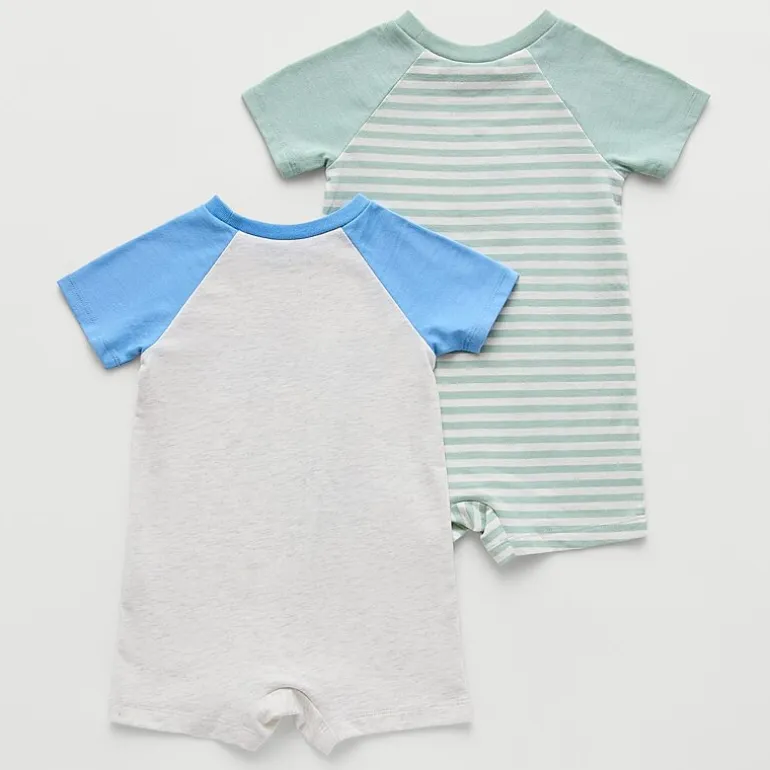 Okie Dokie Baby Boys Short Sleeve 2-pc. Romper