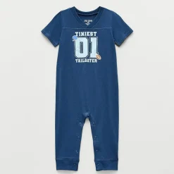 Okie Dokie Baby Boys V Neck Short Sleeve Jumpsuit