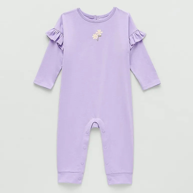 Okie Dokie Baby Girls Crew Neck Long Sleeve Jumpsuit