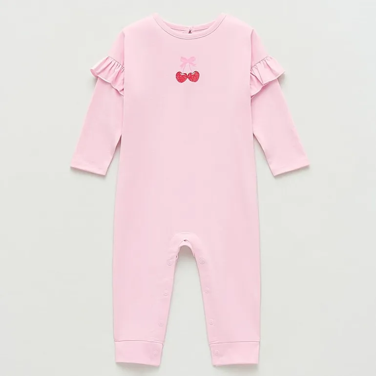Okie Dokie Baby Girls Crew Neck Long Sleeve Jumpsuit