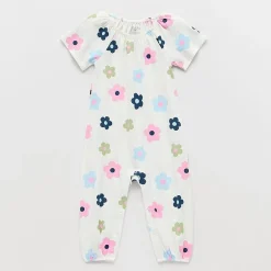 Okie Dokie Baby Girls Crew Neck Short Sleeve Jumpsuit