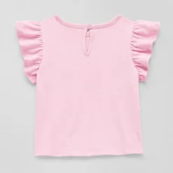 Okie Dokie Baby Girls Round Neck Short Sleeve Regular Fit Graphic T-Shirt