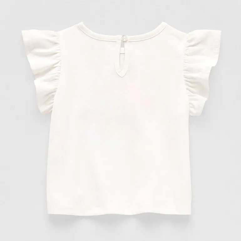 Okie Dokie Baby Girls Round Neck Short Sleeve Regular Fit Graphic T-Shirt