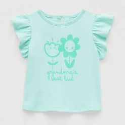 Okie Dokie Baby Girls Round Neck Short Sleeve Regular Fit Graphic T-Shirt