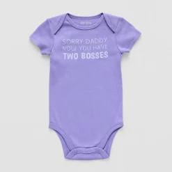 Okie Dokie Baby Girls Round Neck Short Sleeve Rib Bodysuit