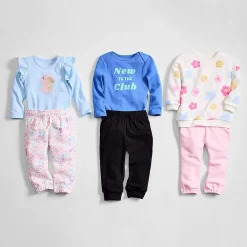 Okie Dokie Baby Girls Round Neck Long Sleeve Bodysuit