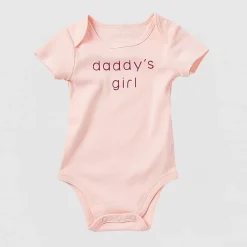 Okie Dokie Baby Girls Round Neck Short Sleeve Rib Bodysuit
