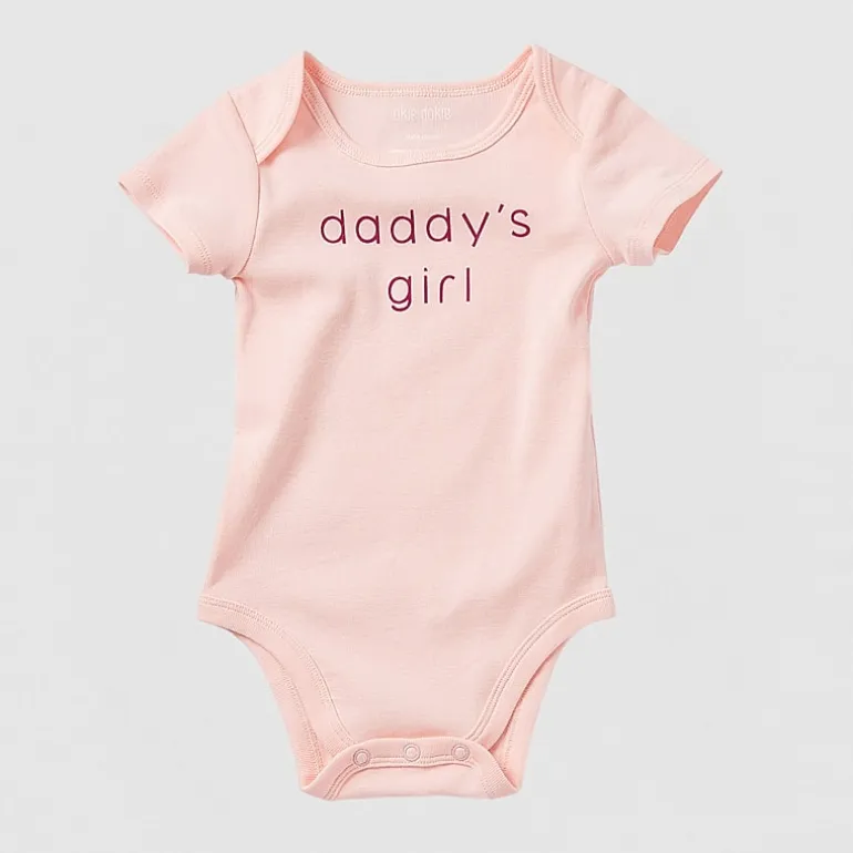 Okie Dokie Baby Girls Round Neck Short Sleeve Rib Bodysuit