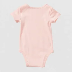 Okie Dokie Baby Girls Round Neck Short Sleeve Rib Bodysuit