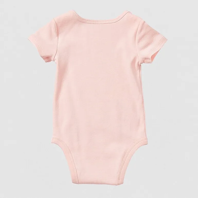 Okie Dokie Baby Girls Round Neck Short Sleeve Rib Bodysuit