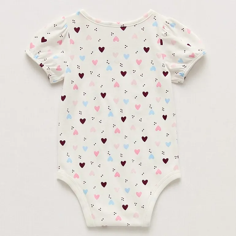 Okie Dokie Baby Girls Round Neck Short Sleeve Bodysuit