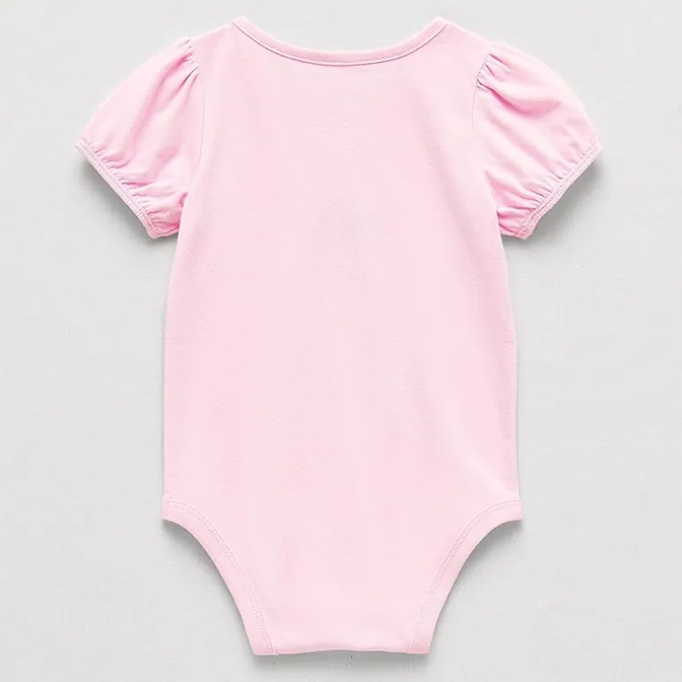 Okie Dokie Baby Girls Round Neck Short Sleeve Bodysuit