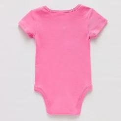Okie Dokie Baby Girls Round Neck Short Sleeve Rib Bodysuit