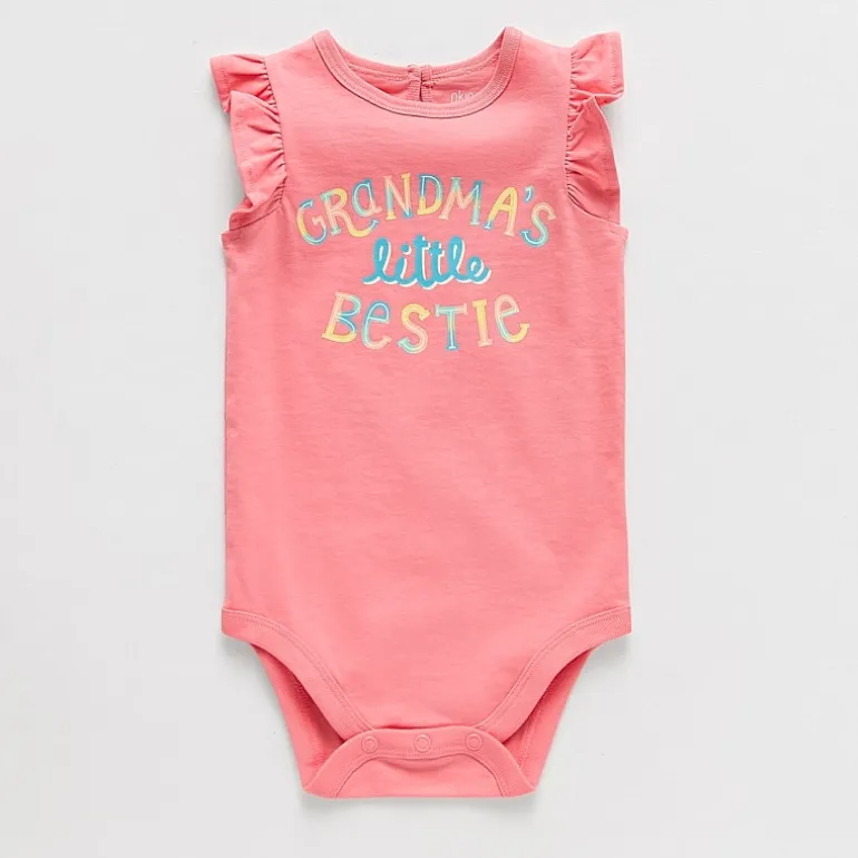 Okie Dokie Baby Girls Round Neck Sleeveless Bodysuit