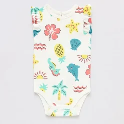 Okie Dokie Baby Girls Round Neck Sleeveless Bodysuit