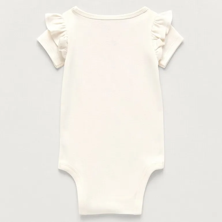 Okie Dokie Baby Girls Round Neck Short Sleeve Rib Bodysuit
