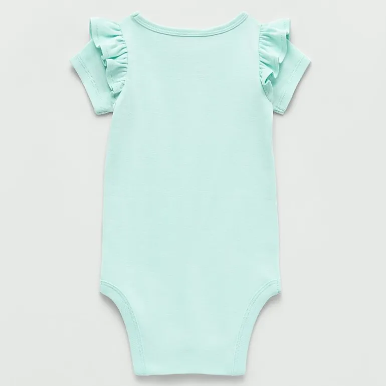 Okie Dokie Baby Girls Round Neck Short Sleeve Rib Bodysuit