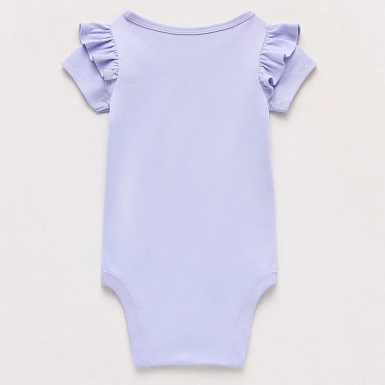 Okie Dokie Baby Girls Round Neck Short Sleeve Rib Bodysuit