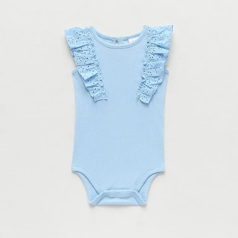 Okie Dokie Baby Girls Round Neck Sleeveless Rib Bodysuit