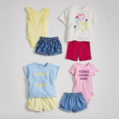 Okie Dokie Baby Girls Round Neck Sleeveless Rib Bodysuit