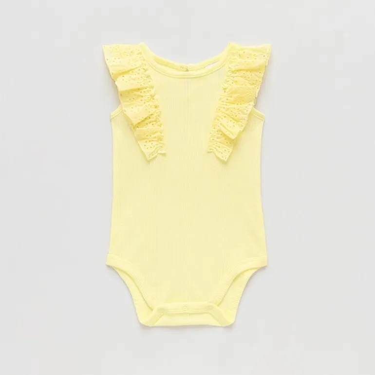 Okie Dokie Baby Girls Round Neck Sleeveless Rib Bodysuit