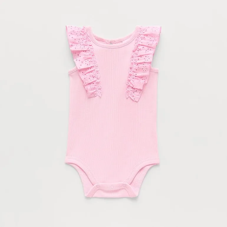 Okie Dokie Baby Girls Round Neck Sleeveless Rib Bodysuit