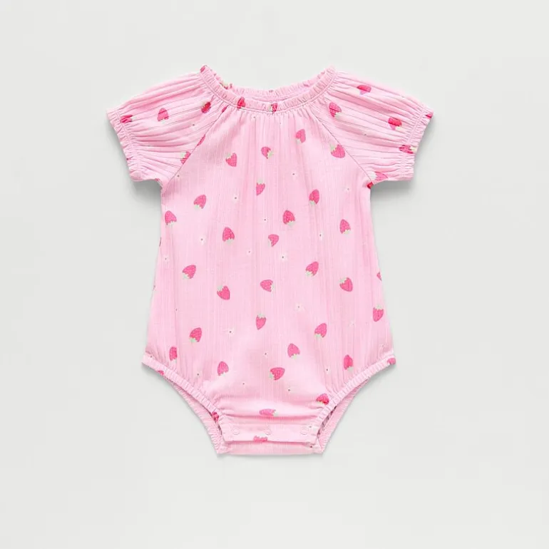 Okie Dokie Baby Girls Short Sleeve Romper
