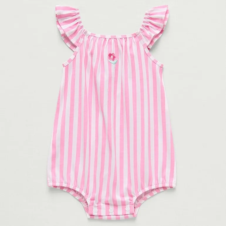 Okie Dokie Baby Girls Sleeveless Striped Romper