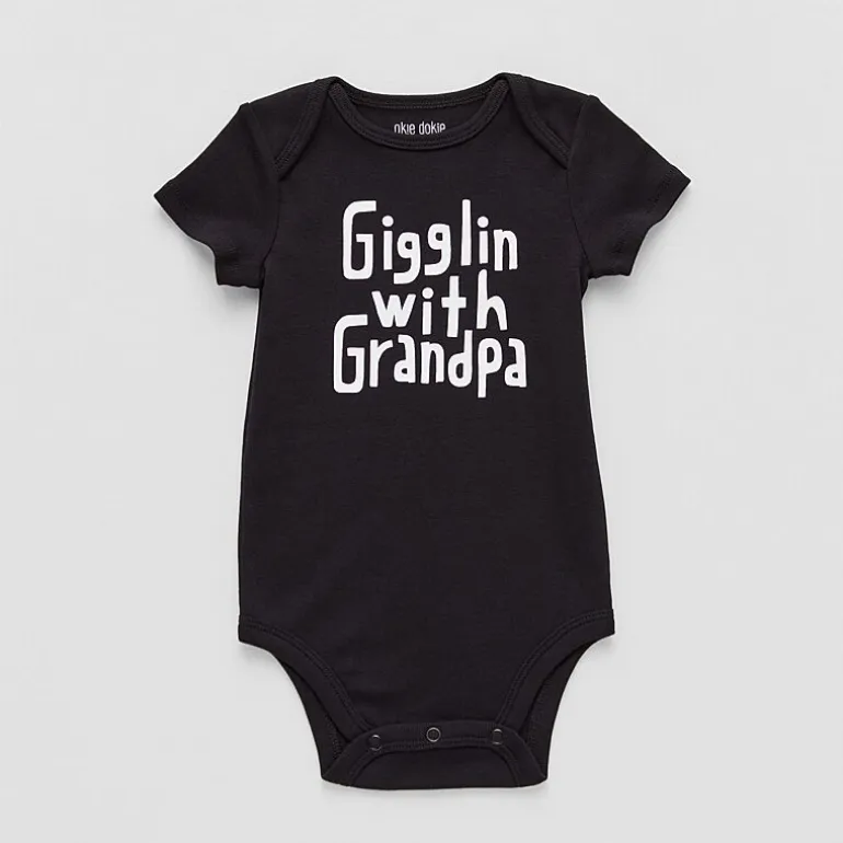 Okie Dokie Baby Unisex Round Neck Short Sleeve Rib Bodysuit
