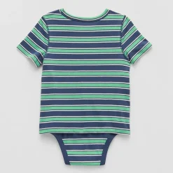 Okie Dokie Toddler Boys Bodysuit Closure Easy-on + Easy-off Adaptive Crew Neck Short Sleeve Bodysuit