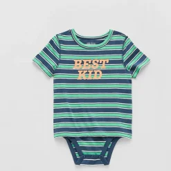 Okie Dokie Toddler Boys Bodysuit Closure Easy-on + Easy-off Adaptive Crew Neck Short Sleeve Bodysuit