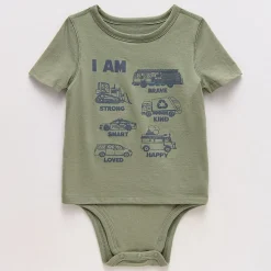 Okie Dokie Toddler Boys Hidden Access Opening Adaptive Round Neck Short Sleeve Bodysuit
