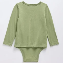 Okie Dokie Toddler Boys Hidden Access Opening Sensory Friendly Adaptive Crew Neck Long Sleeve Bodysuit