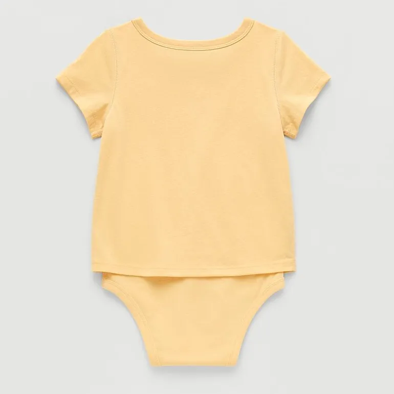 Okie Dokie Toddler Girls Bodysuit Closure Easy-on + Easy-off Adaptive Round Neck Short Sleeve Bodysuit