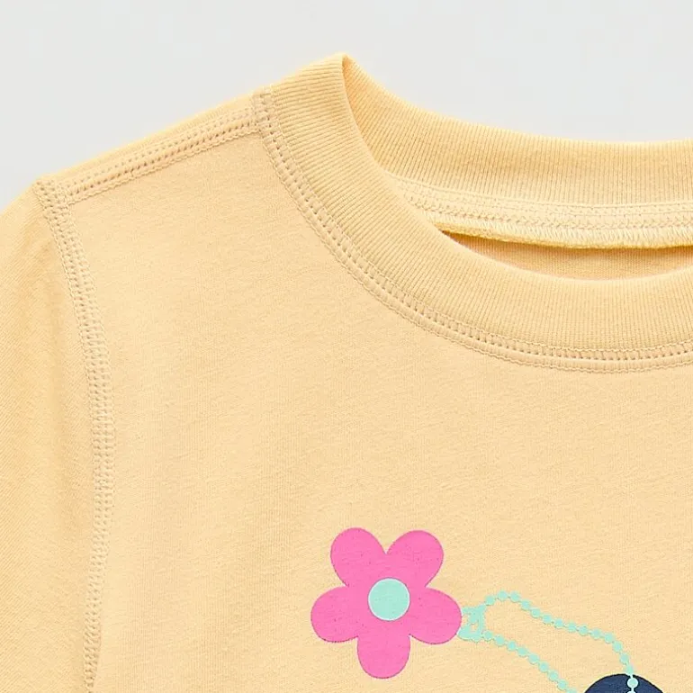 Okie Dokie Toddler Girls Easy-on + Easy-off Sensory Friendly Round Neck Short Sleeve Adaptive Regular Fit Graphic T-Shirt
