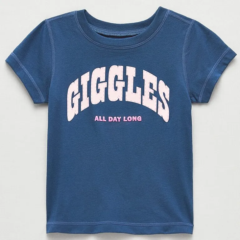 Okie Dokie Toddler Girls Easy-on + Easy-off Sensory Friendly Round Neck Short Sleeve Adaptive Regular Fit Graphic T-Shirt