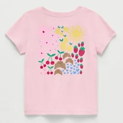 Okie Dokie Toddler Girls Easy-on + Easy-off Sensory Friendly Round Neck Short Sleeve Adaptive Regular Fit Graphic T-Shirt