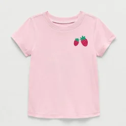 Okie Dokie Toddler Girls Easy-on + Easy-off Sensory Friendly Round Neck Short Sleeve Adaptive Regular Fit Graphic T-Shirt