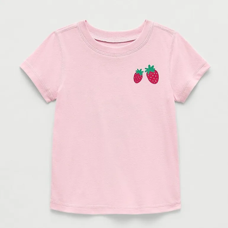 Okie Dokie Toddler Girls Easy-on + Easy-off Sensory Friendly Round Neck Short Sleeve Adaptive Regular Fit Graphic T-Shirt