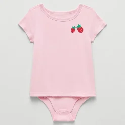 Okie Dokie Toddler Girls Hidden Access Opening Adaptive Round Neck Short Sleeve Bodysuit