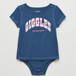 Okie Dokie Toddler Girls Hidden Access Opening Adaptive Round Neck Short Sleeve Bodysuit