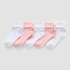 Okie Dokie Toddler Girls 5 Pair Turncuff Socks
