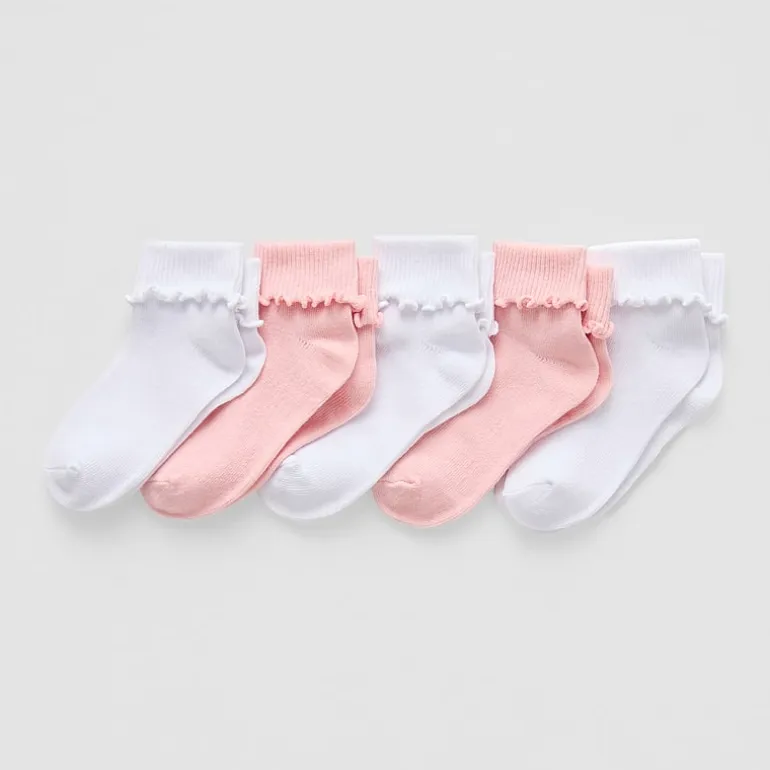 Okie Dokie Toddler Girls 5 Pair Turncuff Socks