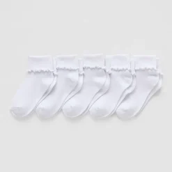 Okie Dokie Toddler Girls 5 Pair Turncuff Socks