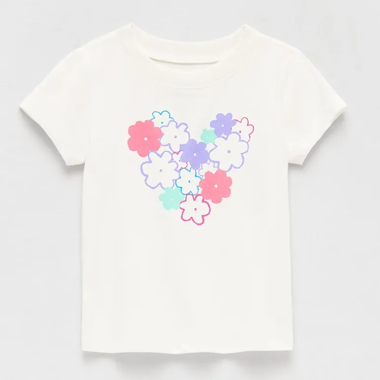 Okie Dokie Toddler Girls Round Neck Short Sleeve Adaptive Regular Fit Graphic T-Shirt